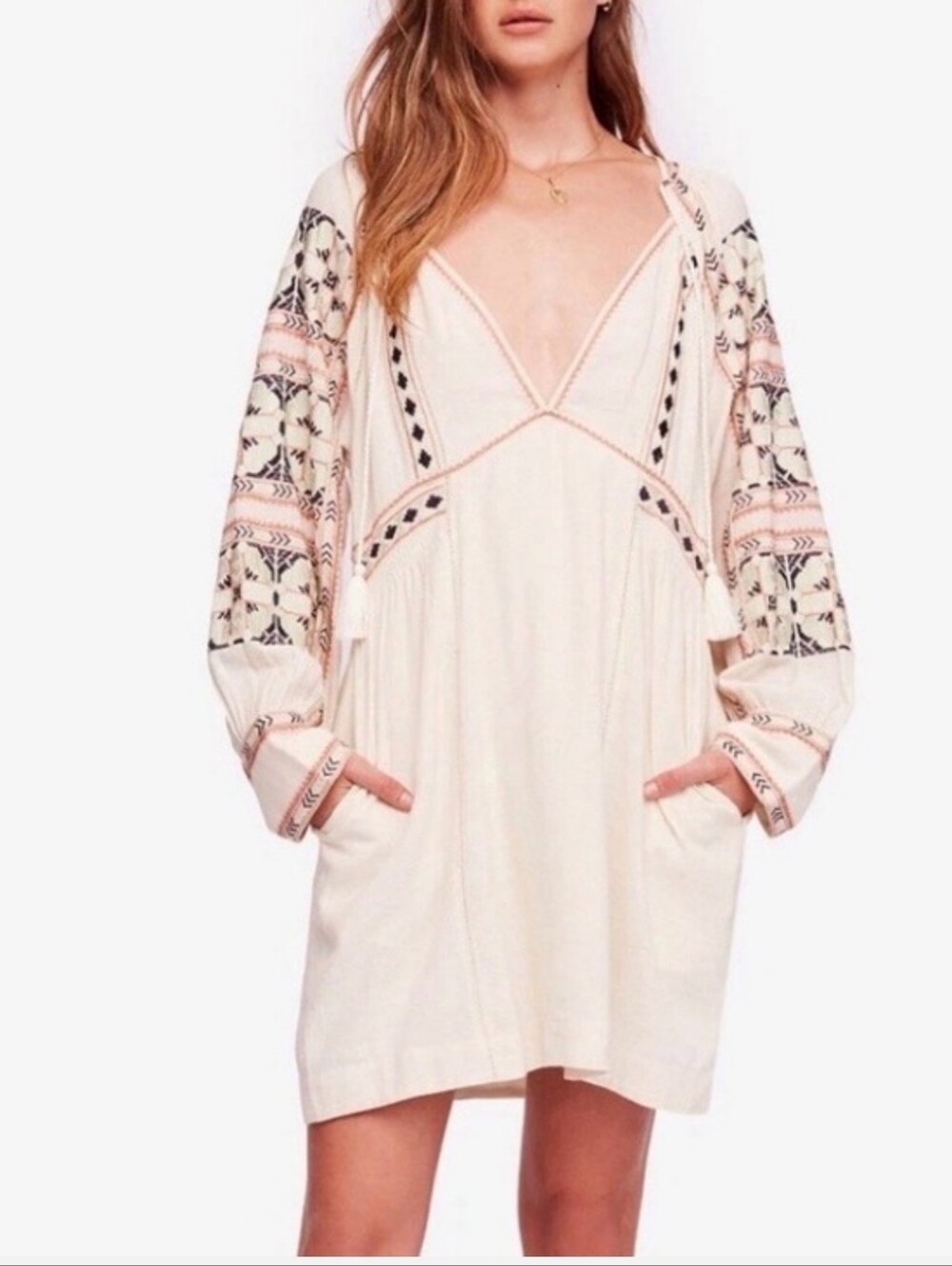 Free People All My Life Ivory Tunic Dress Sz Xs